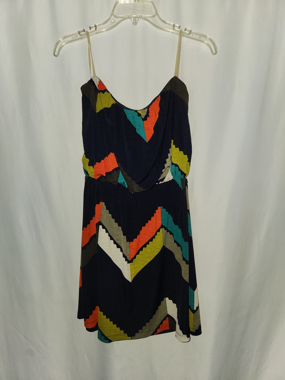 Junior's Chevron Print Strapless Dress #flirty #dynamic #resort #summer #playful
